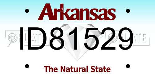 ID81529 Arkansas License Plate