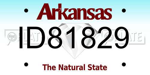 ID81829 Arkansas License Plate