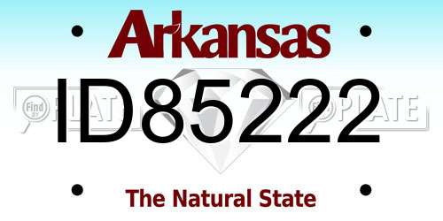 ID85222 Arkansas License Plate