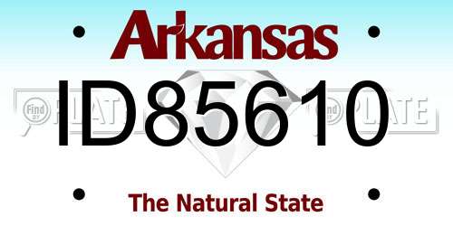 ID85610 Arkansas License Plate