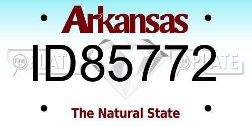 ID85772 Arkansas License Plate