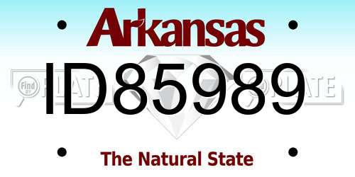 ID85989 Arkansas License Plate