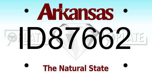 ID87662 Arkansas License Plate