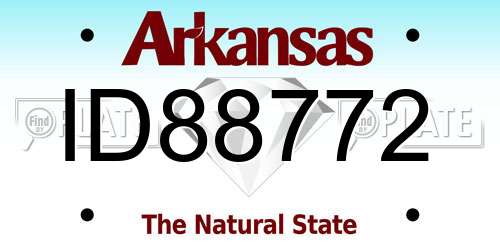 ID88772 Arkansas License Plate