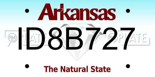 ID8B727 Arkansas License Plate
