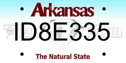 ID8E335 Arkansas License Plate