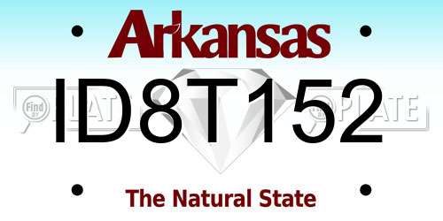 ID8T152 Arkansas License Plate