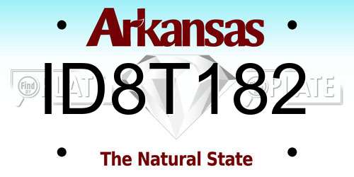 ID8T182 Arkansas License Plate