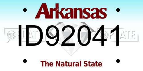 ID92041 Arkansas License Plate
