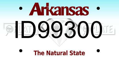 ID99300 Arkansas License Plate