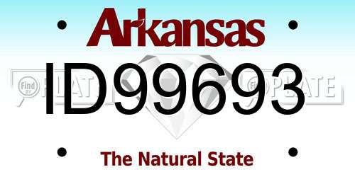 ID99693 Arkansas License Plate