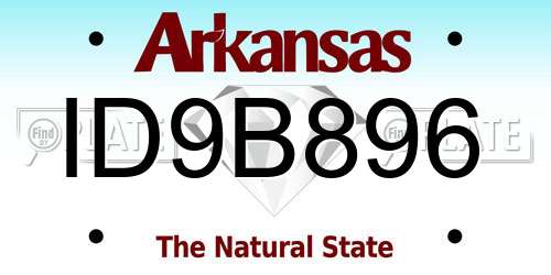 ID9B896 Arkansas License Plate
