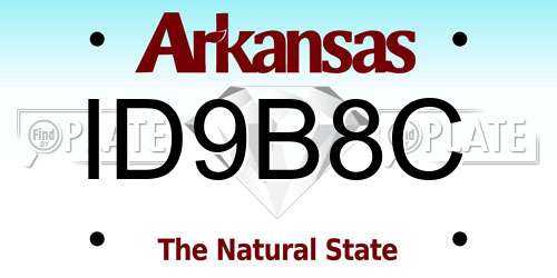 ID9B8C Arkansas License Plate