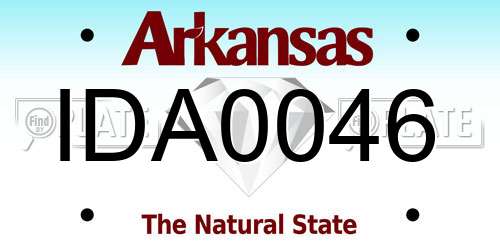 IDA0046 Arkansas License Plate