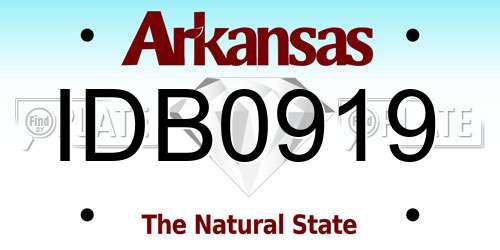 IDB0919 Arkansas License Plate