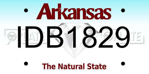 IDB1829 Arkansas License Plate