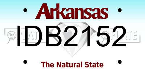 IDB2152 Arkansas License Plate