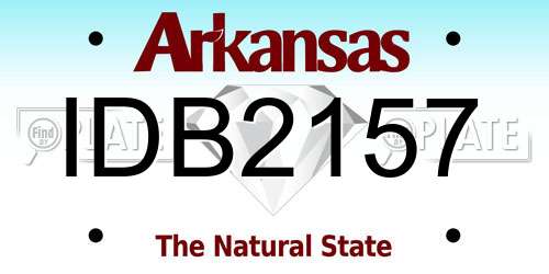 IDB2157 Arkansas License Plate