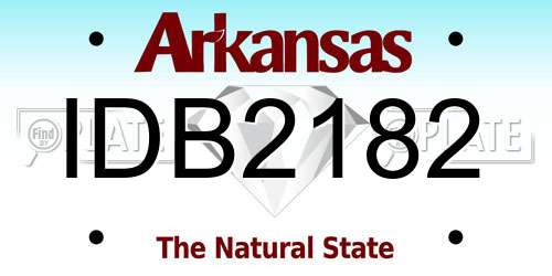 IDB2182 Arkansas License Plate