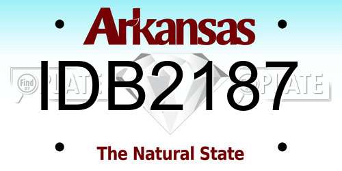 IDB2187 Arkansas License Plate