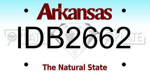 IDB2662 Arkansas License Plate