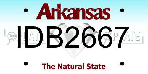 IDB2667 Arkansas License Plate