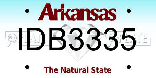 IDB3335 Arkansas License Plate