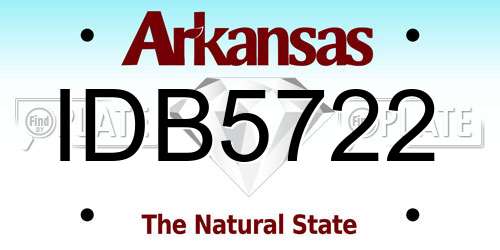 IDB5722 Arkansas License Plate