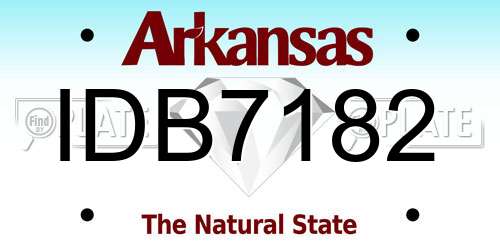 IDB7182 Arkansas License Plate
