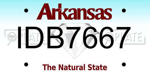 IDB7667 Arkansas License Plate