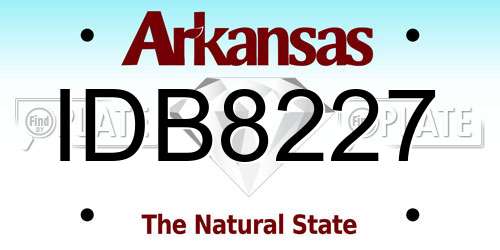 IDB8227 Arkansas License Plate