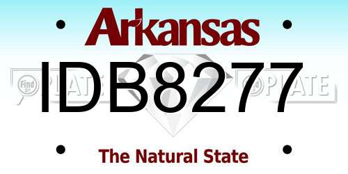 IDB8277 Arkansas License Plate