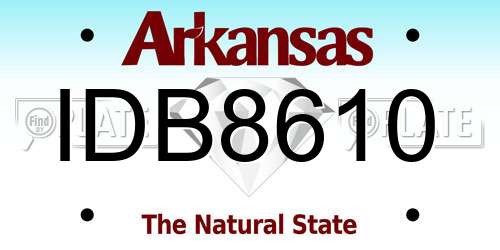 IDB8610 Arkansas License Plate