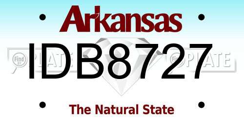 IDB8727 Arkansas License Plate