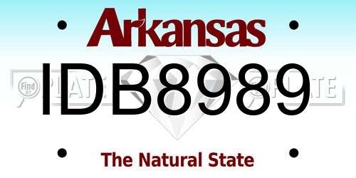IDB8989 Arkansas License Plate