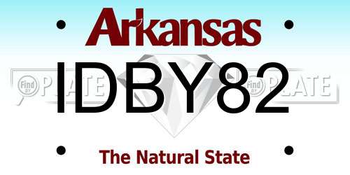 IDBY82 Arkansas License Plate