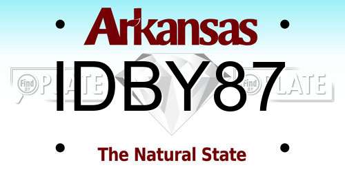 IDBY87 Arkansas License Plate