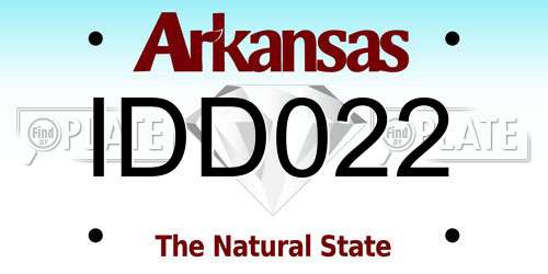 IDD022 Arkansas License Plate