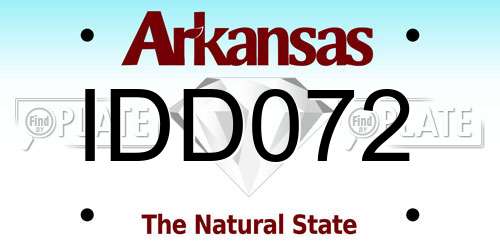 IDD072 Arkansas License Plate