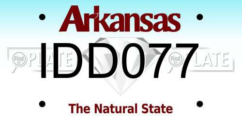 IDD077 Arkansas License Plate