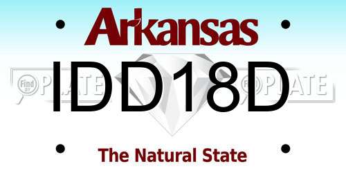 IDD18D Arkansas License Plate