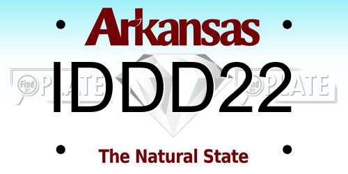 IDDD22 Arkansas License Plate
