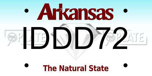 IDDD72 Arkansas License Plate
