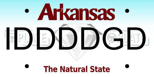 IDDDDGD Arkansas License Plate