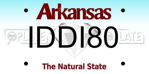 IDDI80 Arkansas License Plate