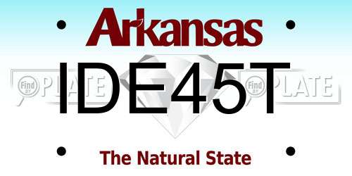 IDE45T Arkansas License Plate