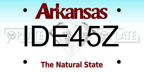 IDE45Z Arkansas License Plate