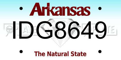 IDG8649 Arkansas License Plate
