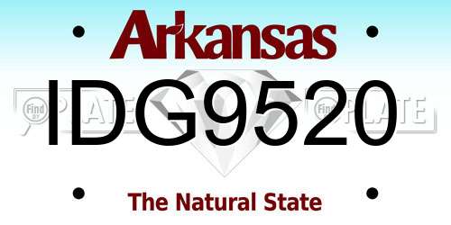 IDG9520 Arkansas License Plate