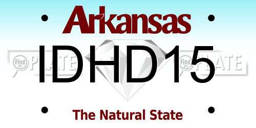 IDHD15 Arkansas License Plate